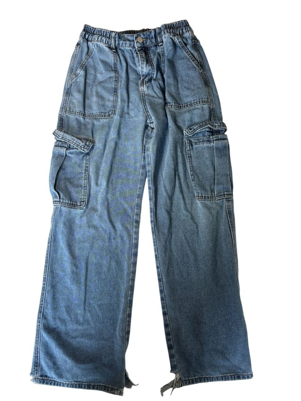 Y2K Light Wash Cargo Jeans (Size M)